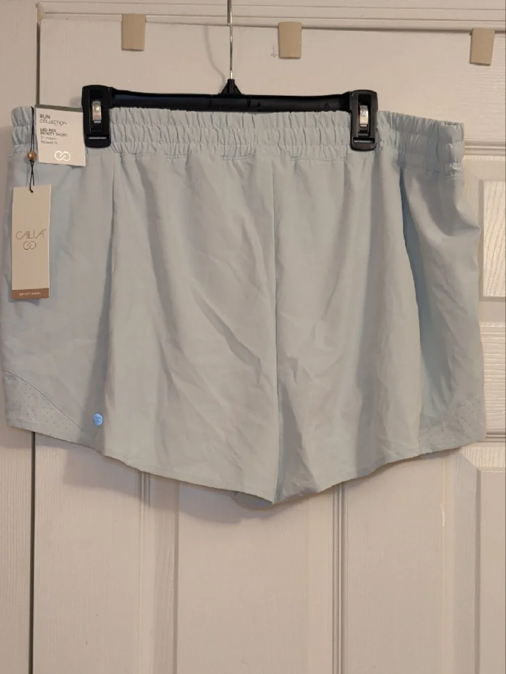 CALIA by Carrie Underwood Pale Blue Infinity Athletic Shorts NWT
